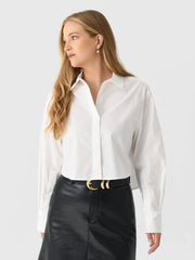 Simkhai Women's Renata Cropped Button-Down Shirt