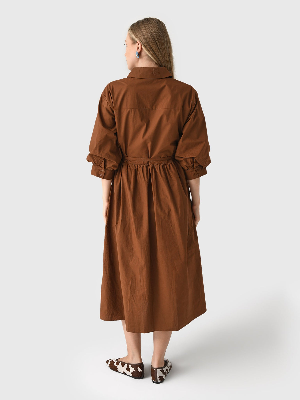 Eche Women's Flared Shirt Midi Dress