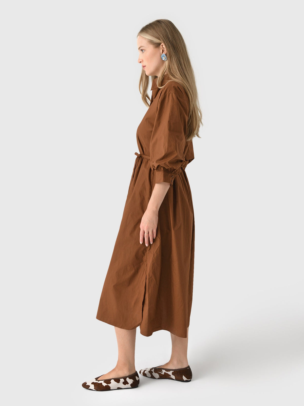 Eche Women's Flared Shirt Midi Dress