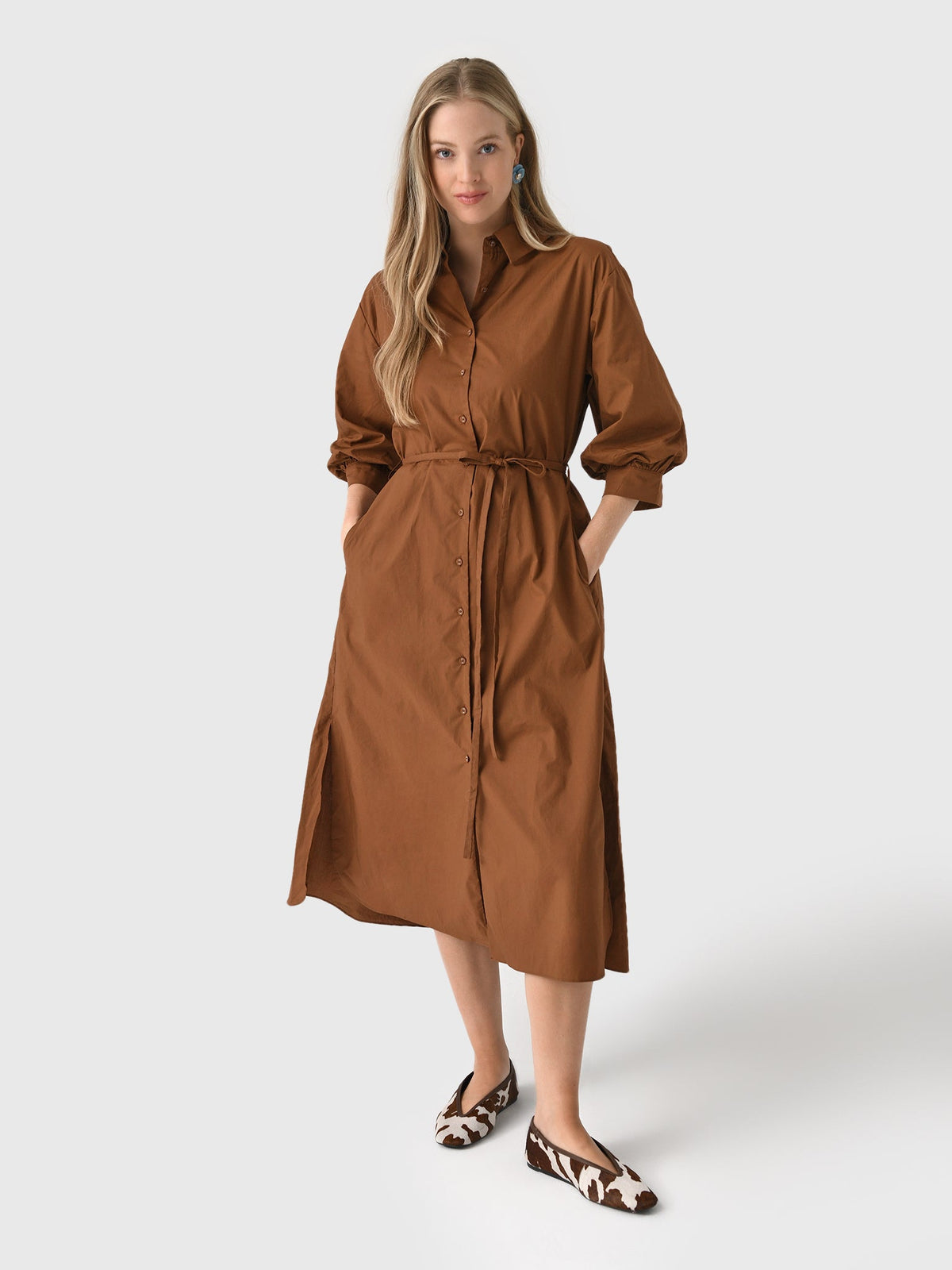 Eche Women's Flared Shirt Midi Dress