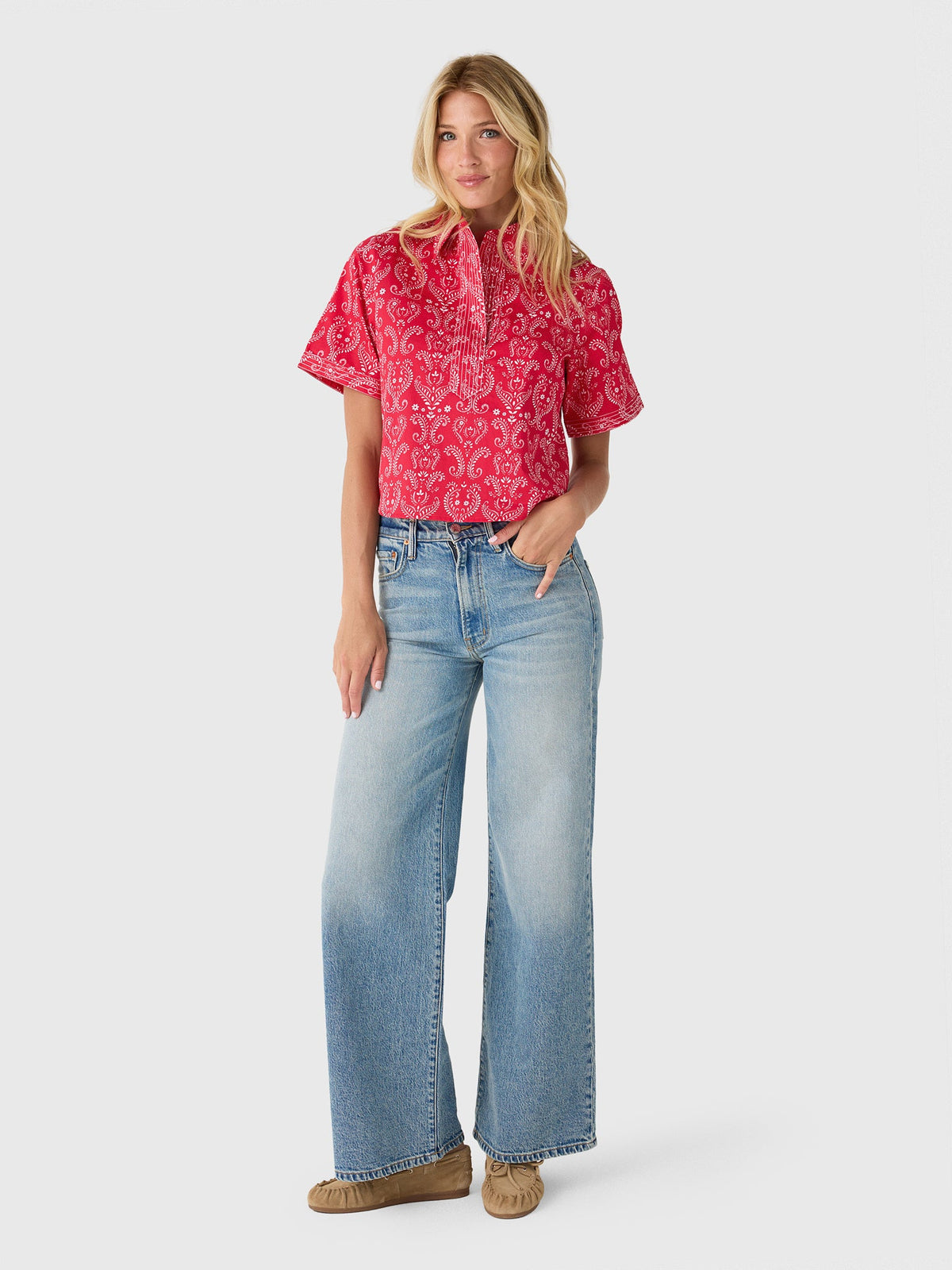 Never A Wallflower Women's Split Neck Top