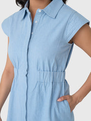 Never A Wallflower Women's Epaulet Shirt Dress