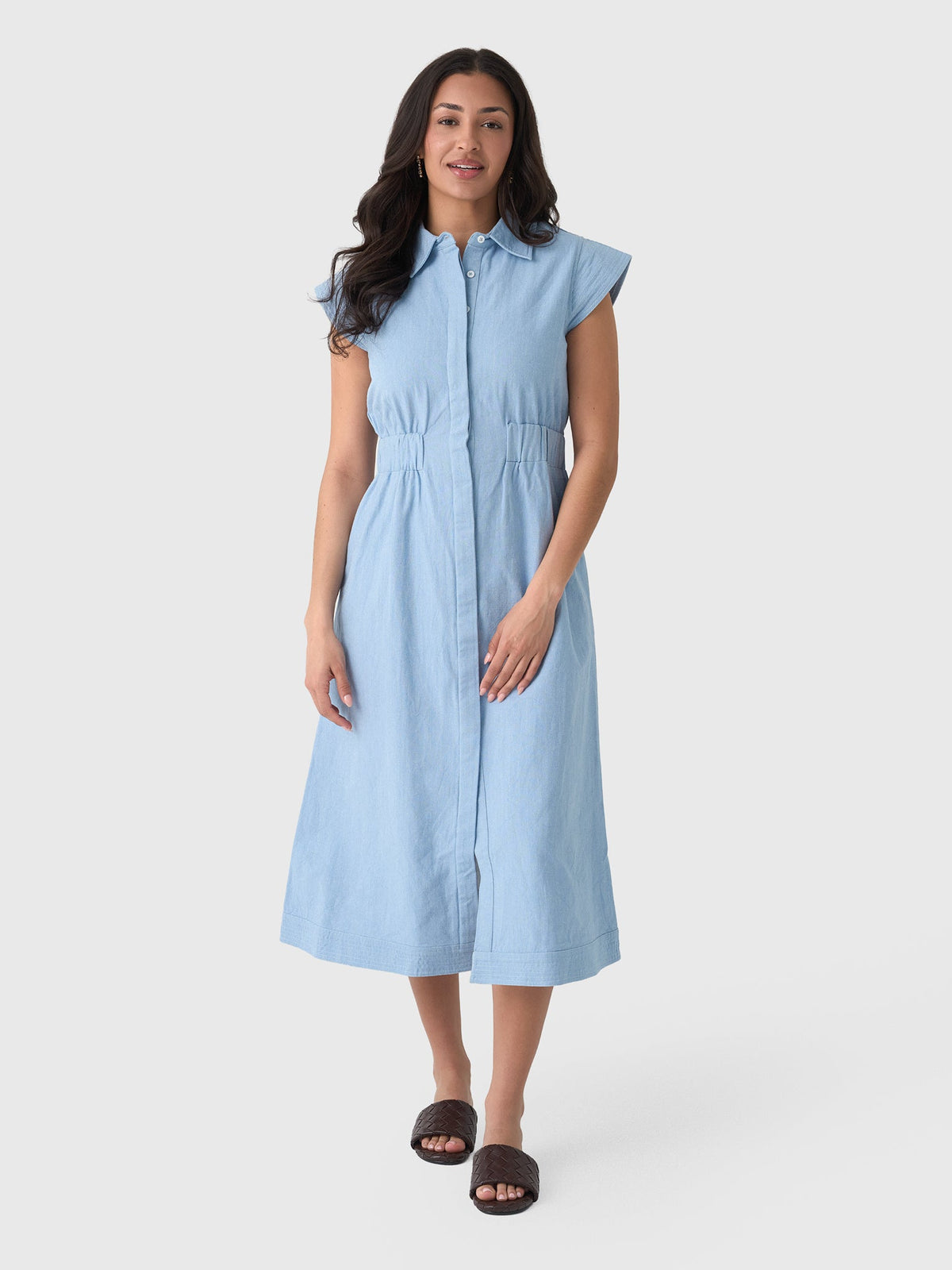 Never A Wallflower Women's Epaulet Shirt Dress