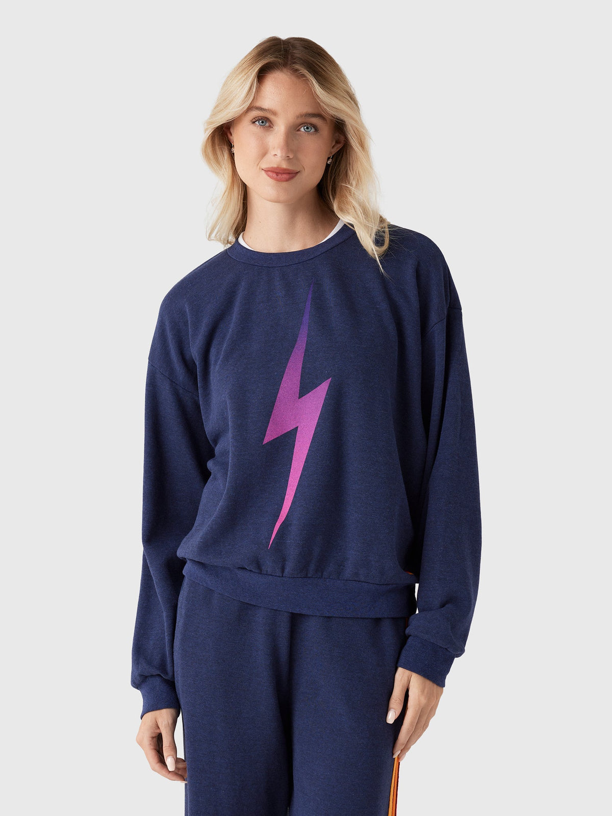 Aviator Nation Women's Bolt Fade Relaxed Crew Sweatshirt