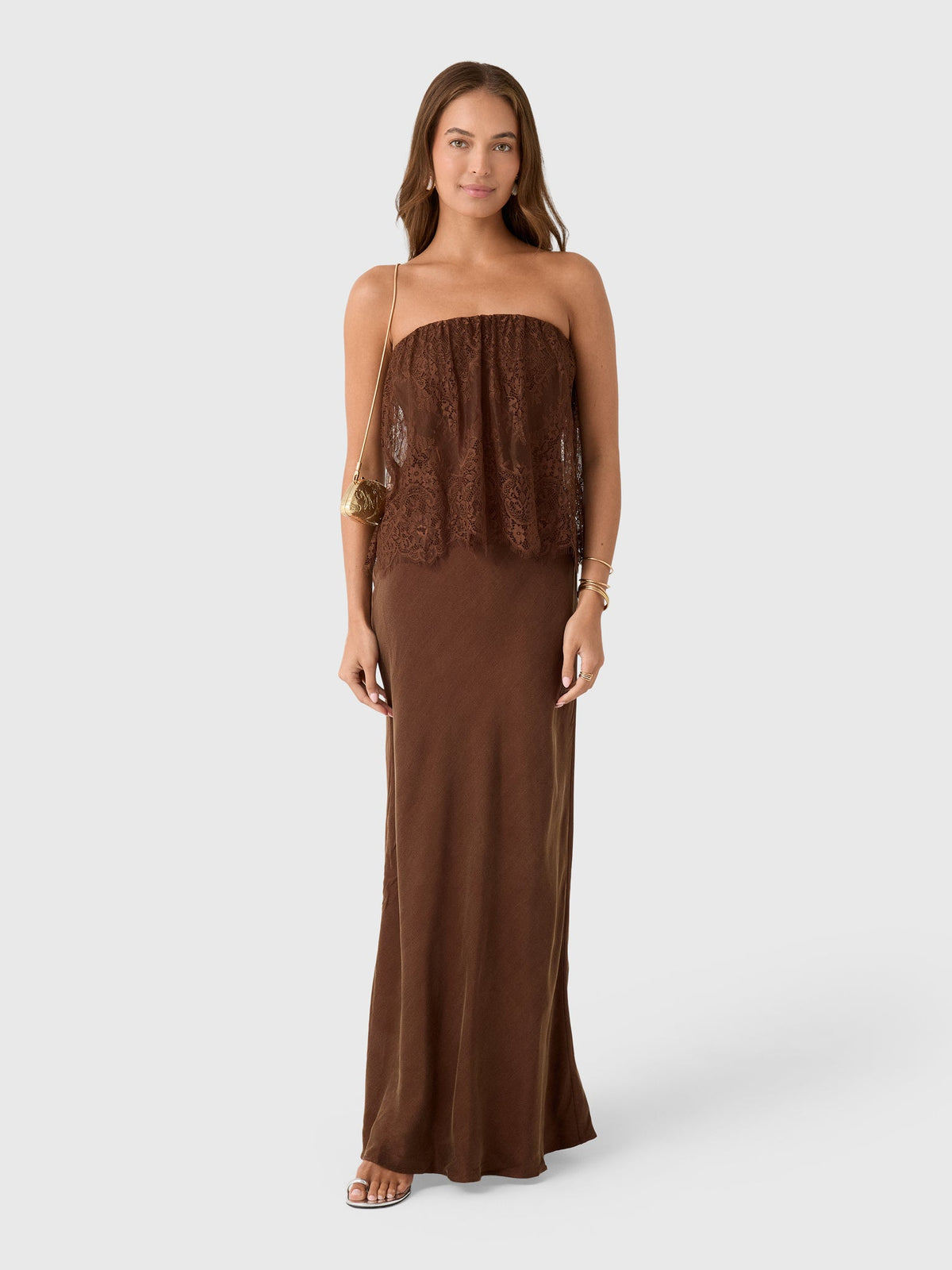 Third Form Women's Visions Lace Strapless Maxi Dress