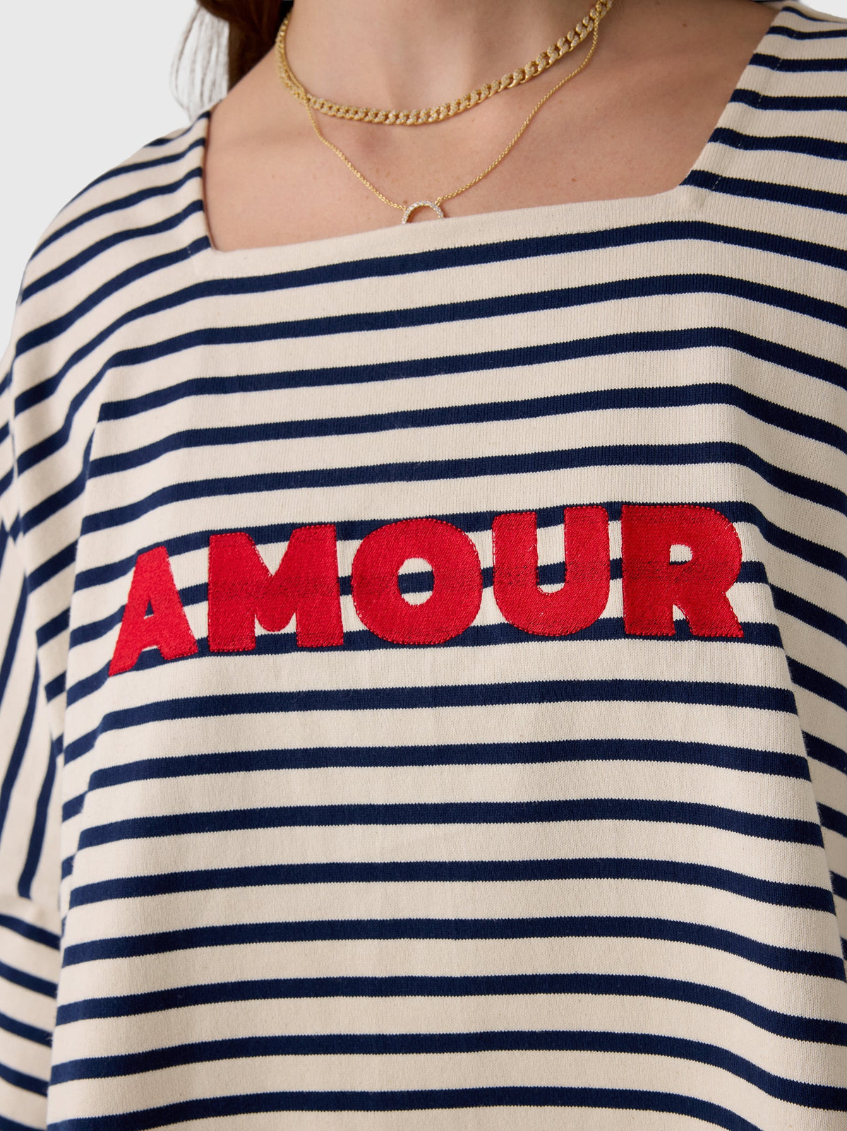 Les Vacances d'Irina Women's Embroidered Mariniére Top