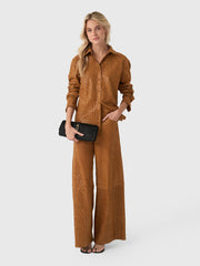 SPRWMN Women's Elise Suede Button-Down Shirt