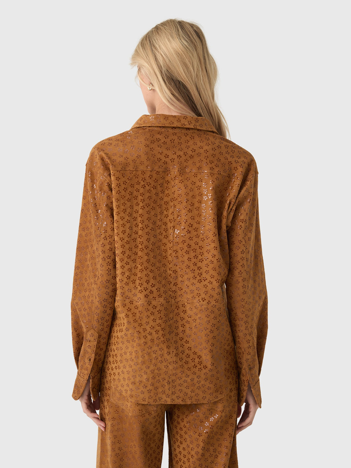 SPRWMN Women's Elise Suede Button-Down Shirt