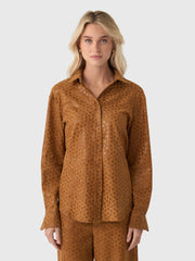 SPRWMN Women's Elise Suede Button-Down Shirt