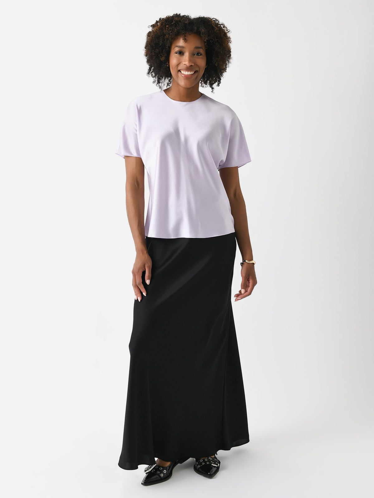 Vince Women's Silk Satin Bias T-Shirt