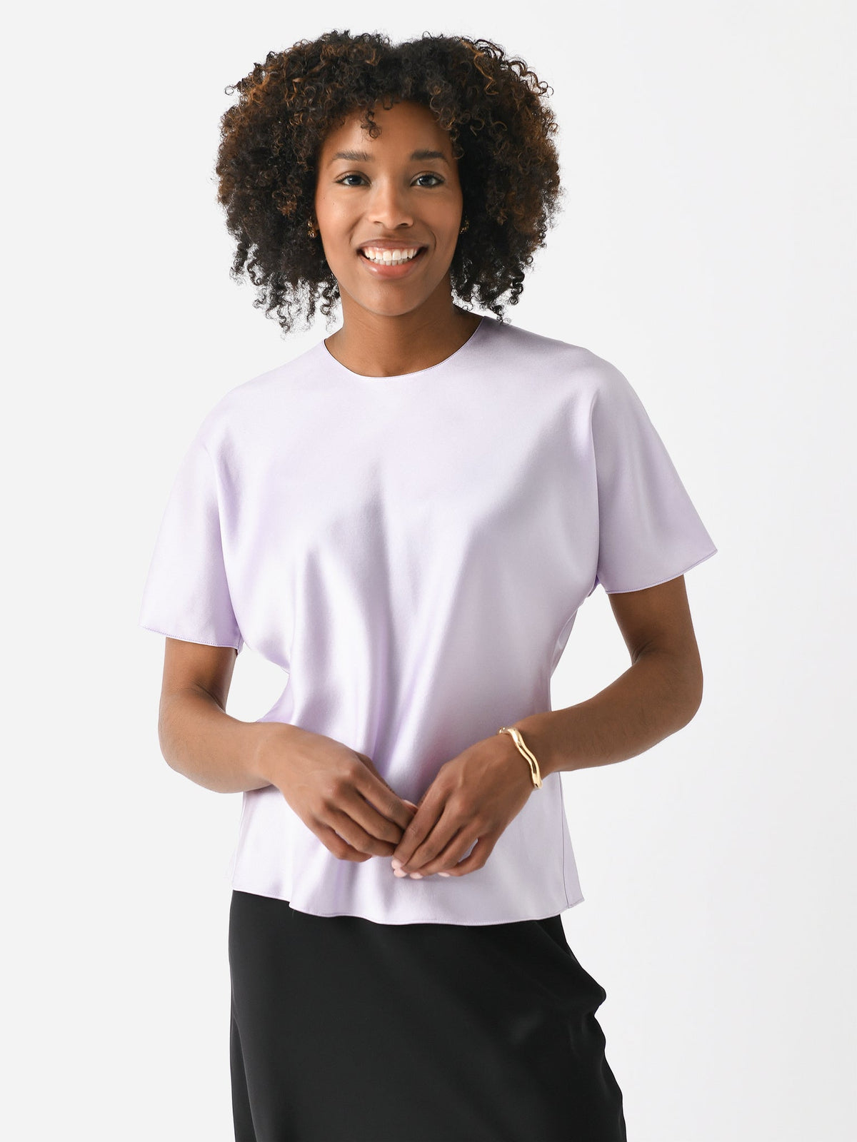 Vince Women's Silk Satin Bias T-Shirt
