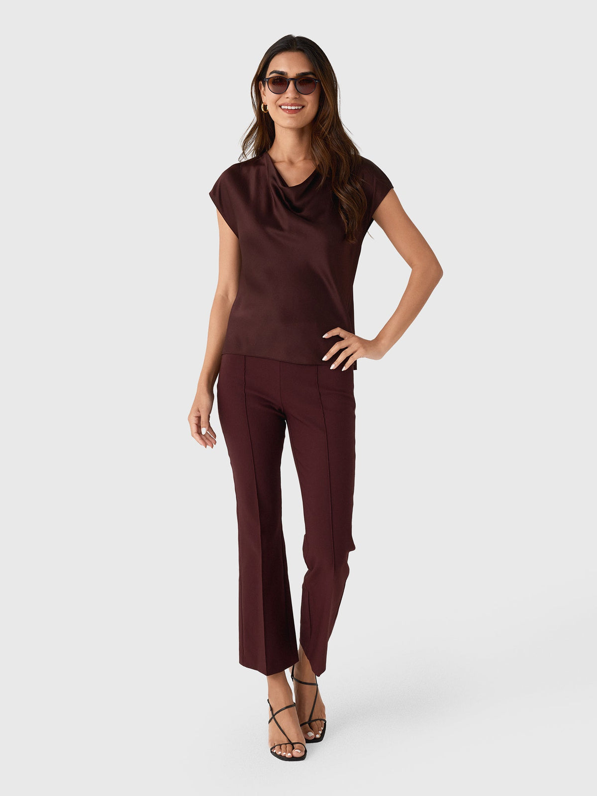 Vince Women's Niki Mid-Rise Pintuck Crop Flare Pant