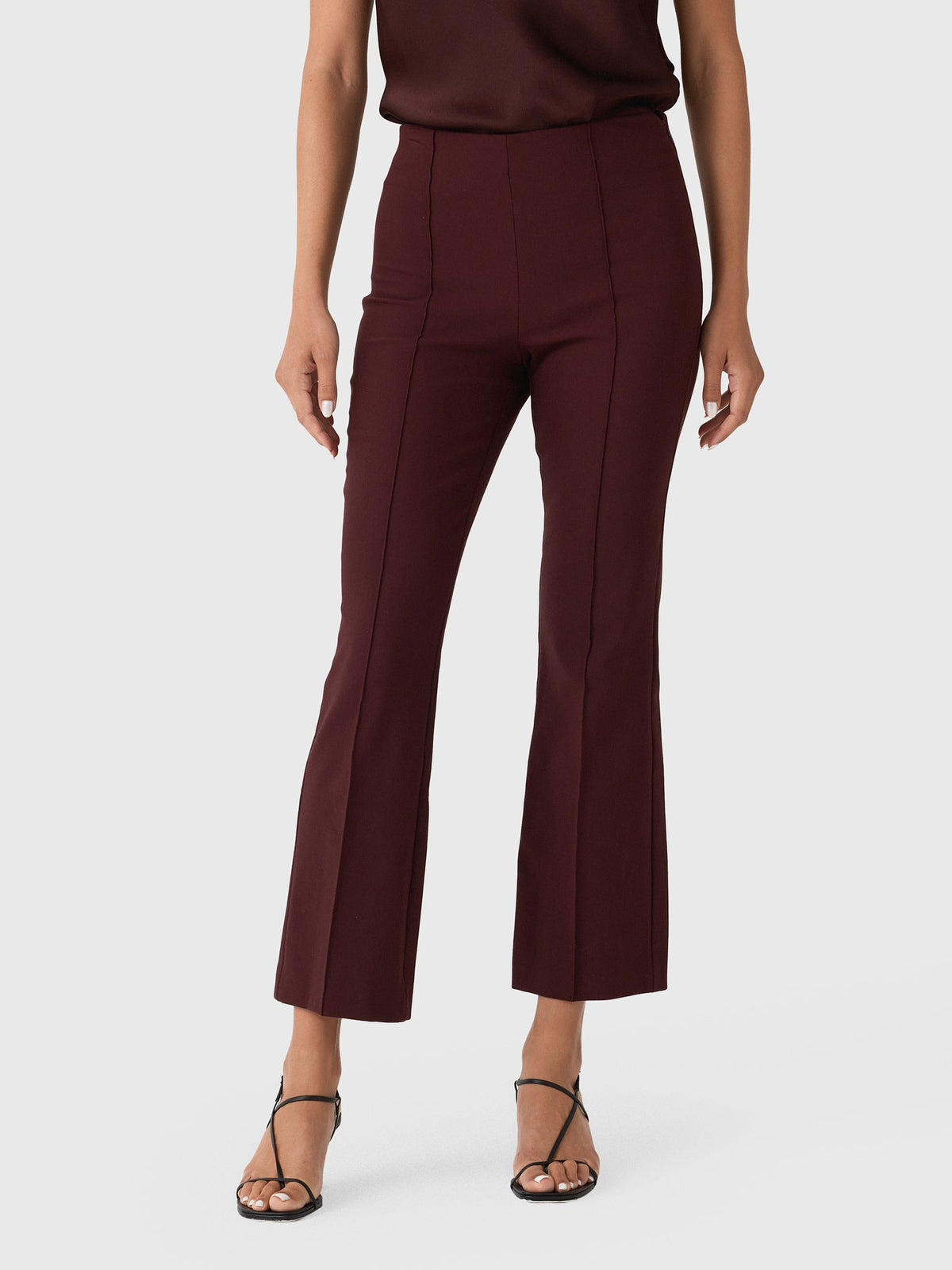 Vince Women's Niki Mid-Rise Pintuck Crop Flare Pant