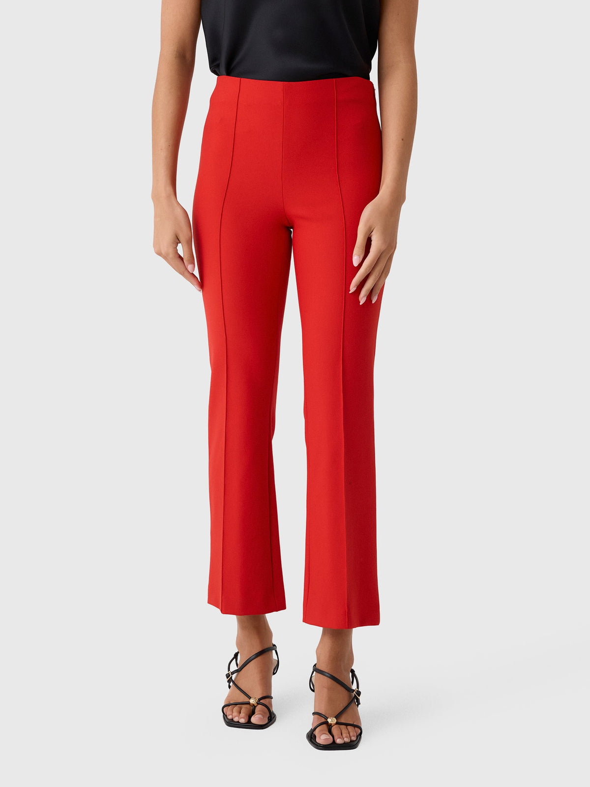 Vince Women's Niki Mid-Rise Pintuck Crop Flare Pant