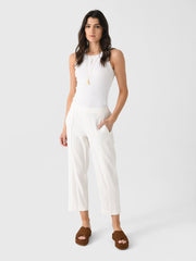 Vince Women's Linen-Blend Tapered Pull-On Pant