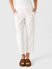 Vince Women's Linen-Blend Tapered Pull-On Pant