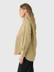 Vince Women's Faux Leather Trimmed Oversized Shirt