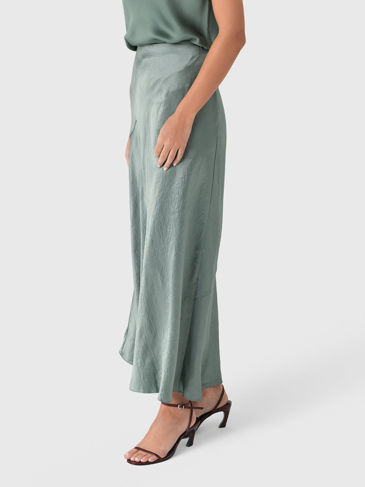 Vince Women's Paneled Satin Bias Skirt