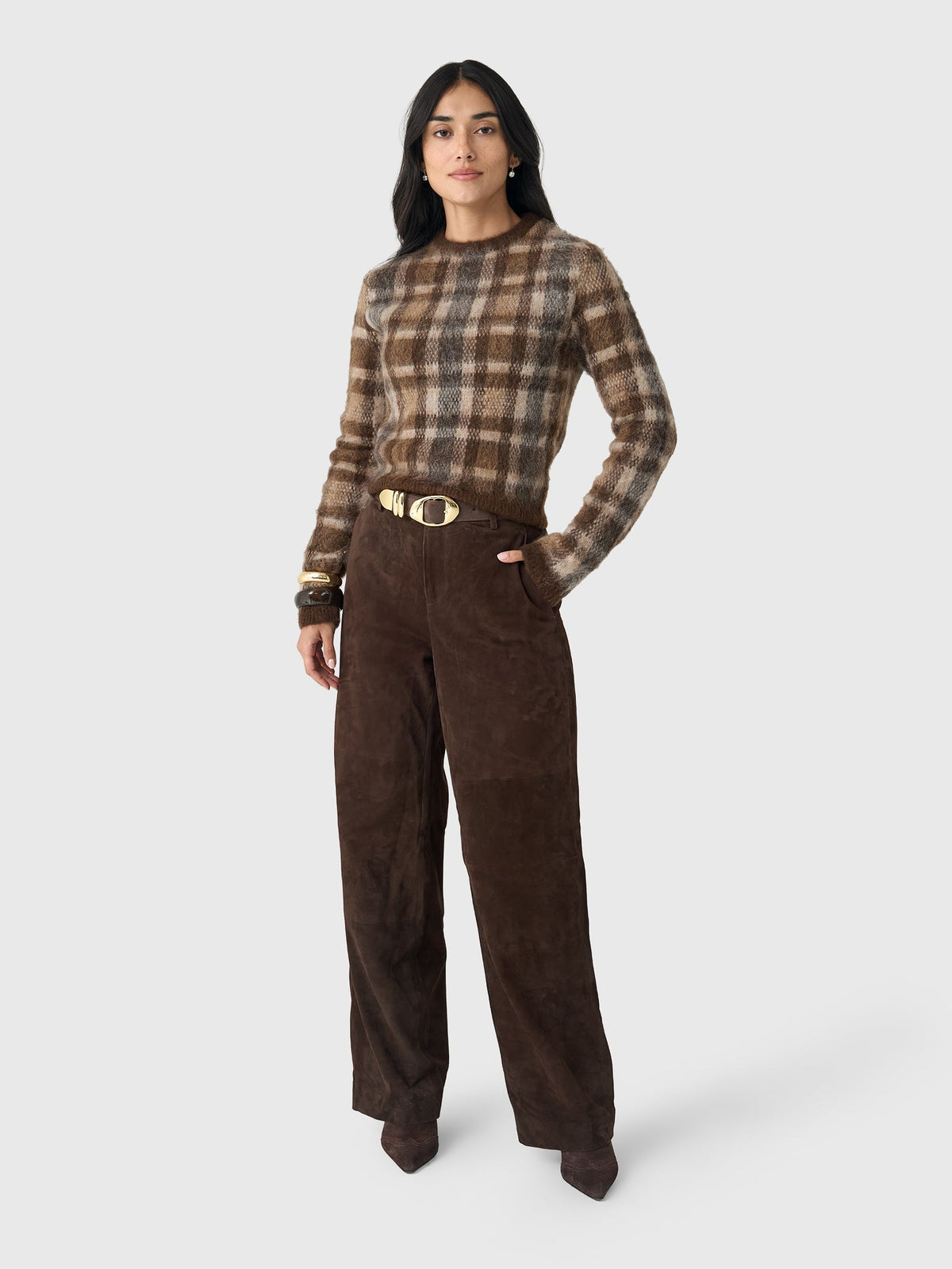 Vince Women's Suede Mid-Rise Trouser