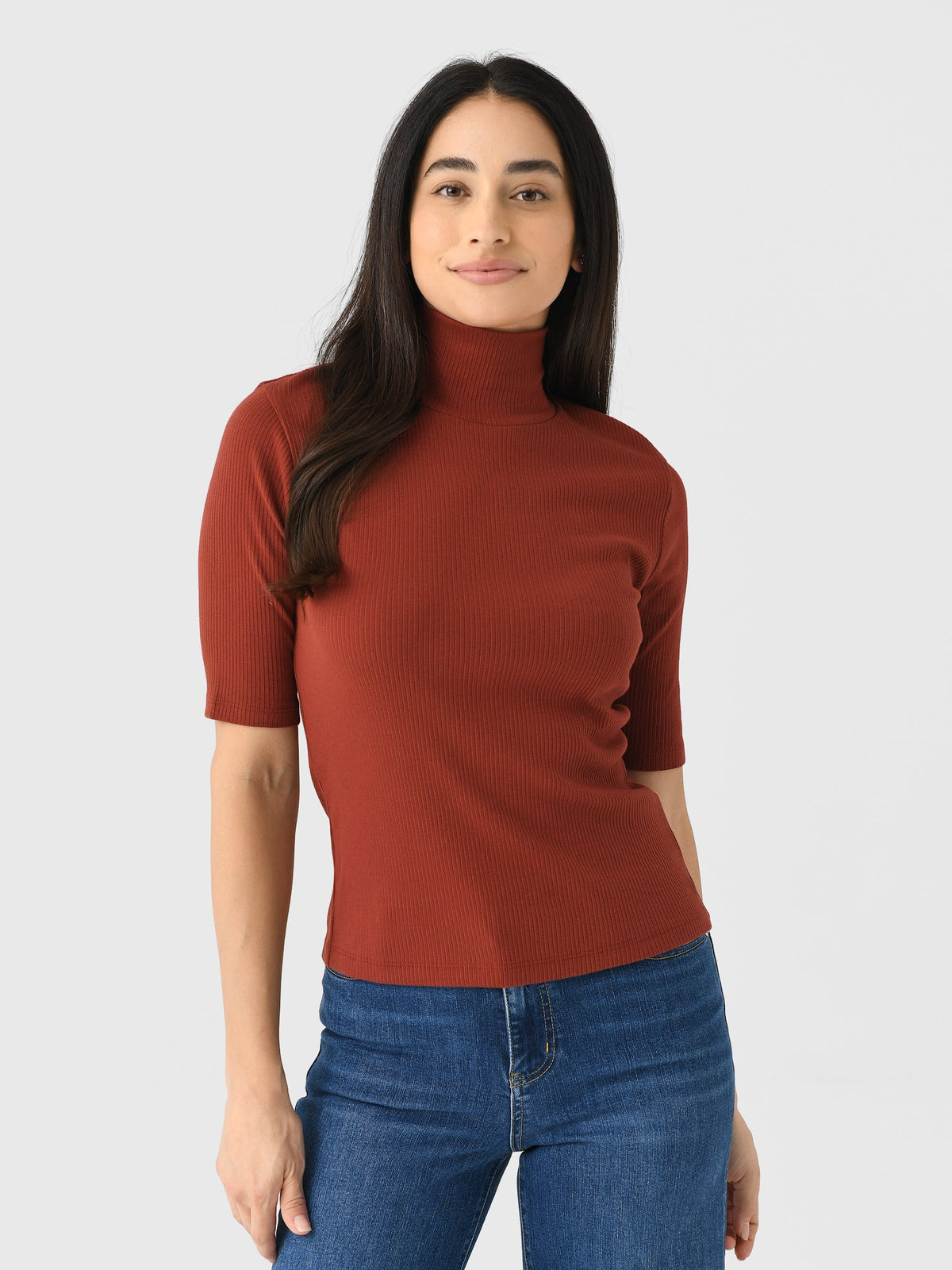Vince Women's Elbow-Sleeve Turtleneck Top