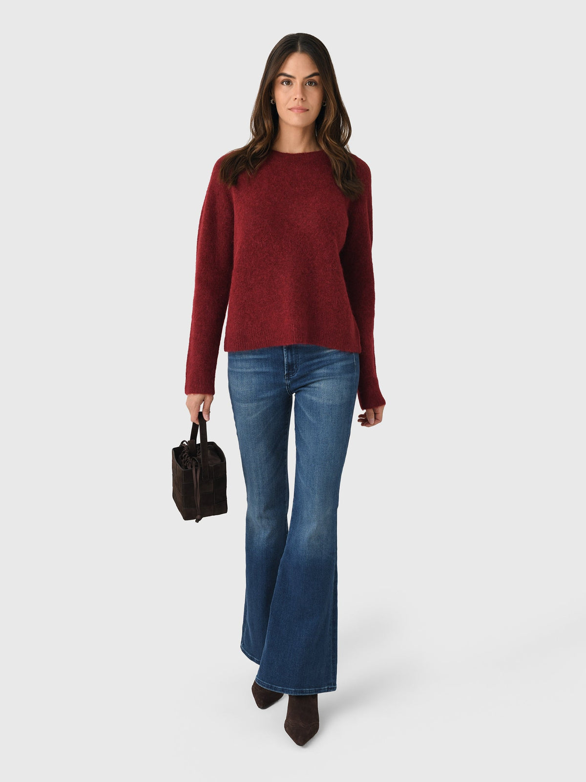 Vince Women's Brushed Alpaca-Blend Crew Neck Sweater