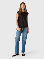 Vince Women's Satin Relaxed Cap-Sleeve Top