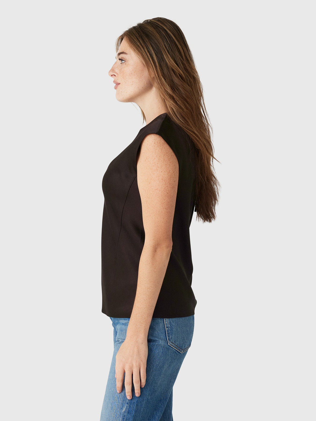 Vince Women's Satin Relaxed Cap-Sleeve Top