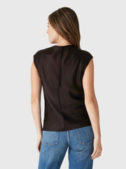 Vince Women's Satin Relaxed Cap-Sleeve Top
