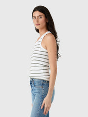 Vince Women's Striped Ribbed Scoop-Neck Tank