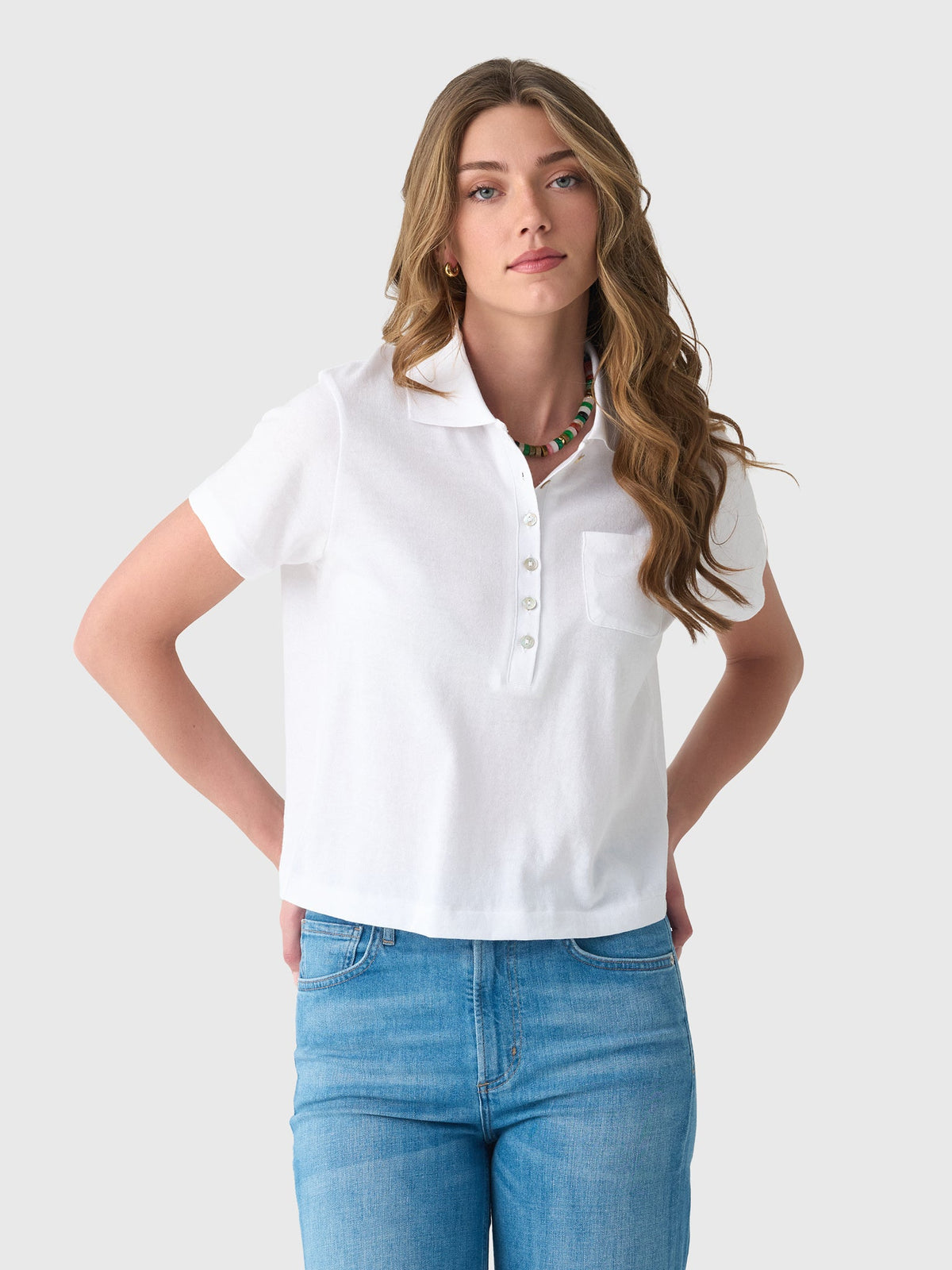 Vince Women's Short Sleeve Pocket Polo