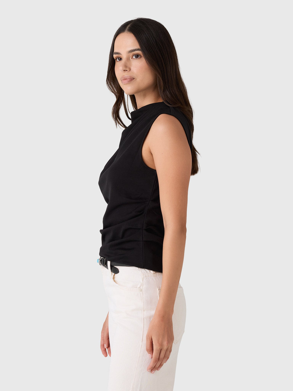 Vince Women's Pima Cotton Draped Sleeveless Top