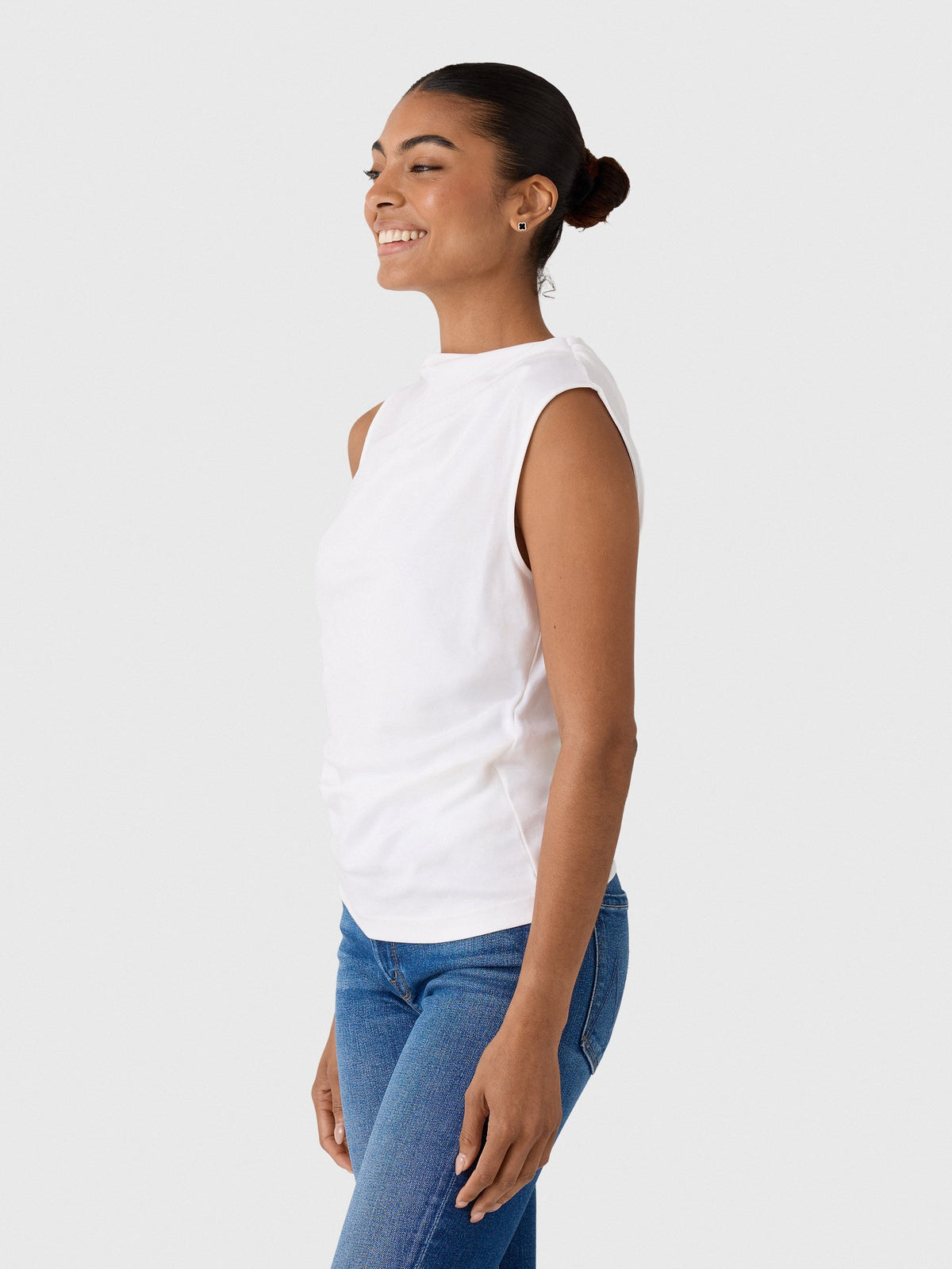 Vince Women's Pima Cotton Draped Sleeveless Top