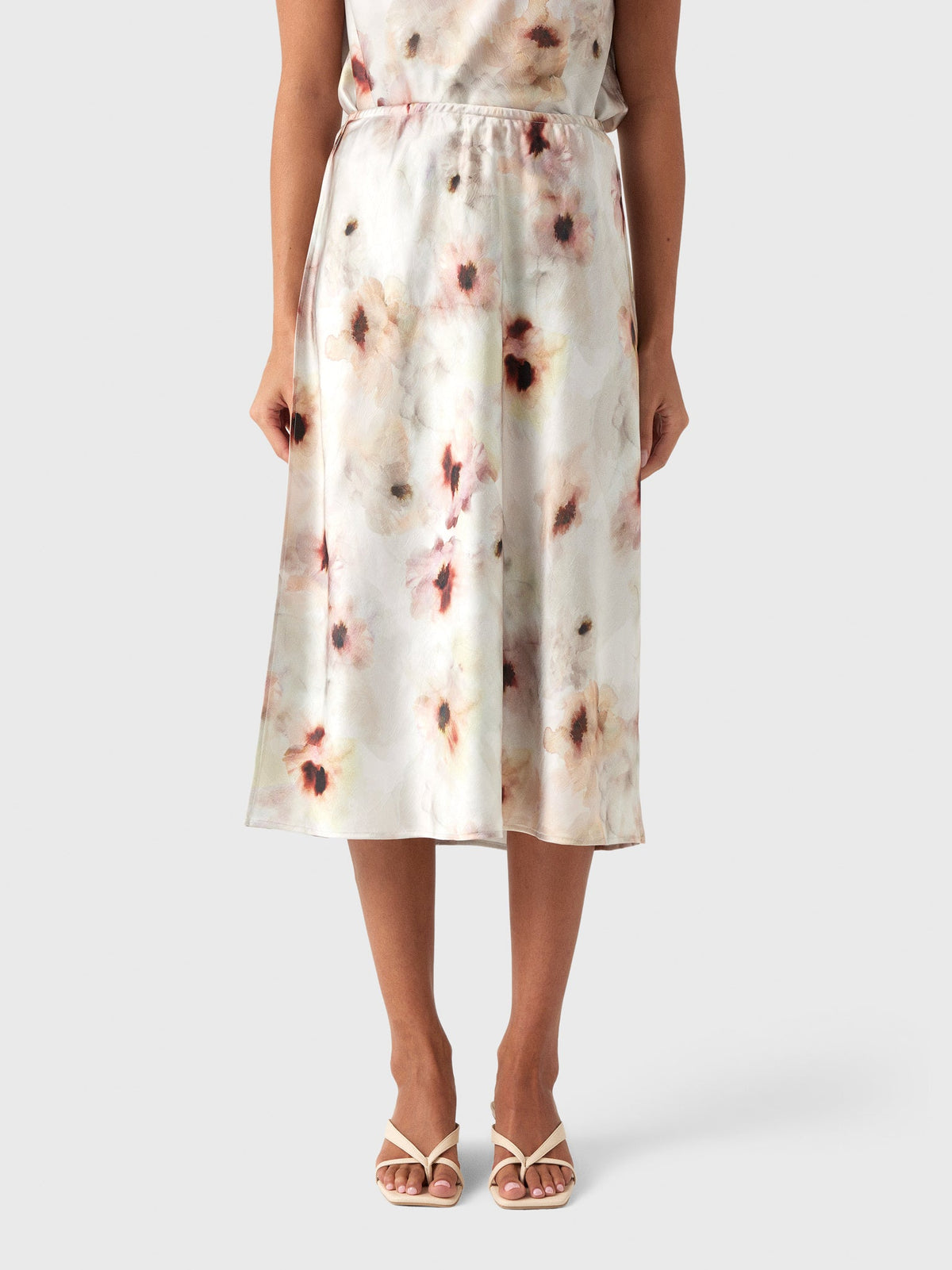Vince Women's Watercolor Floral Satin Slip-Skirt