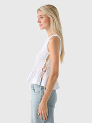 GANNI Women's Cotton Smock Tie Top