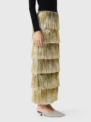 Simon Miller Women's Liv Metallic Fringe Skirt