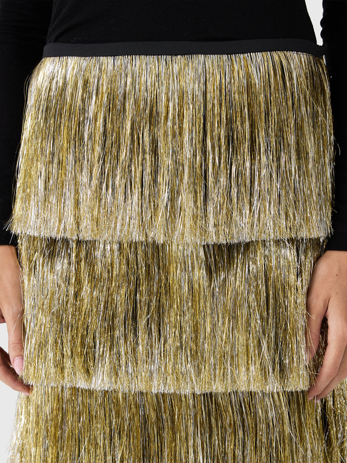 Simon Miller Women's Liv Metallic Fringe Skirt