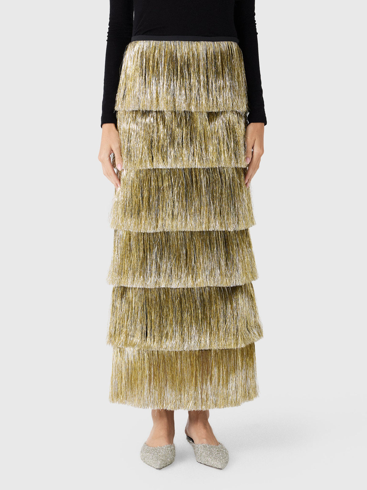 Simon Miller Women's Liv Metallic Fringe Skirt
