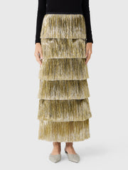 Simon Miller Women's Liv Metallic Fringe Skirt