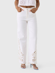 Le Jean Women's Column Eyelet Jean