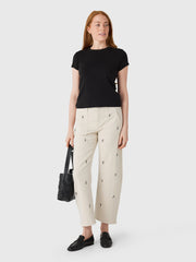 Le Jean Women's Jewel Utility Soft Barrel Long Jean