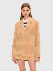 Simon Miller Women's Mabel Vegan Leather Fringe Jacket