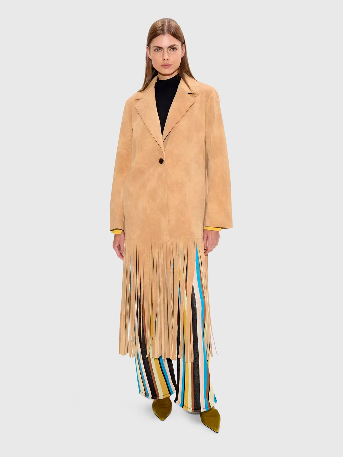 Simon Miller Women's Vero Vegan Leather Fringe Coat