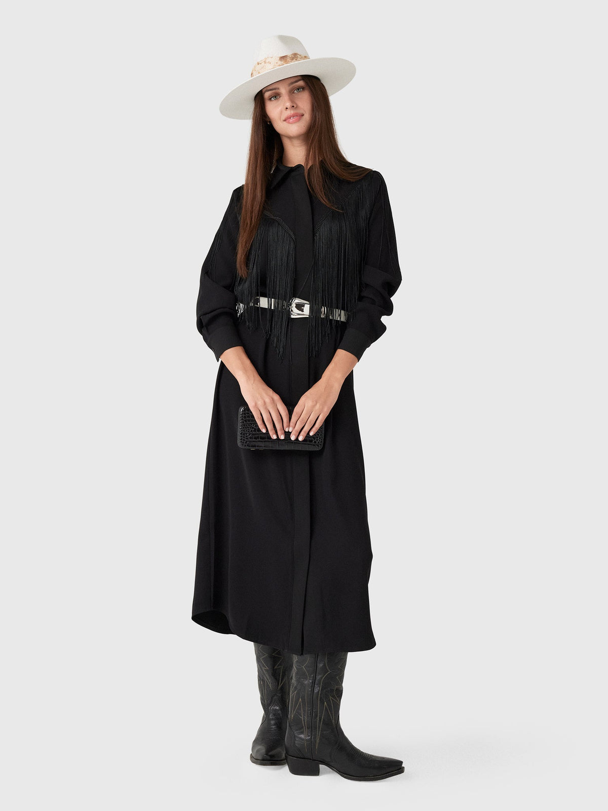 Masons Daughter Women's Western Fringe Midi Dress