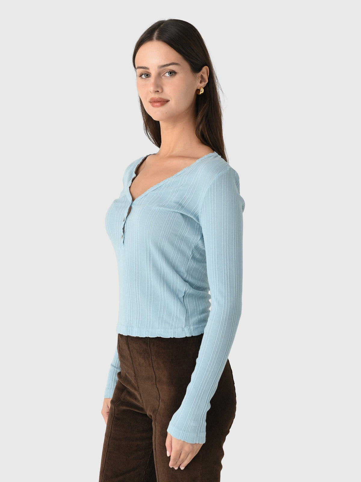 Velvet Women's Winona Pointelle Henley Top