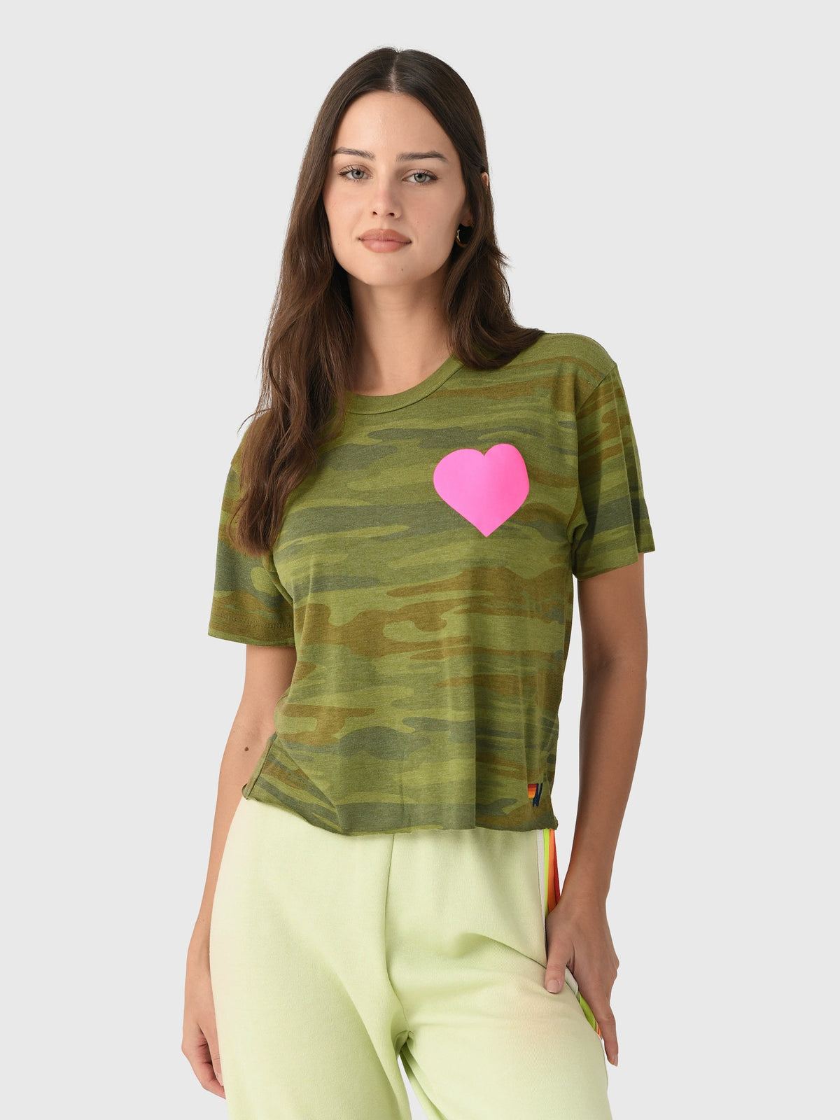 Aviator Nation Women's Heart Print Boyfriend Tee