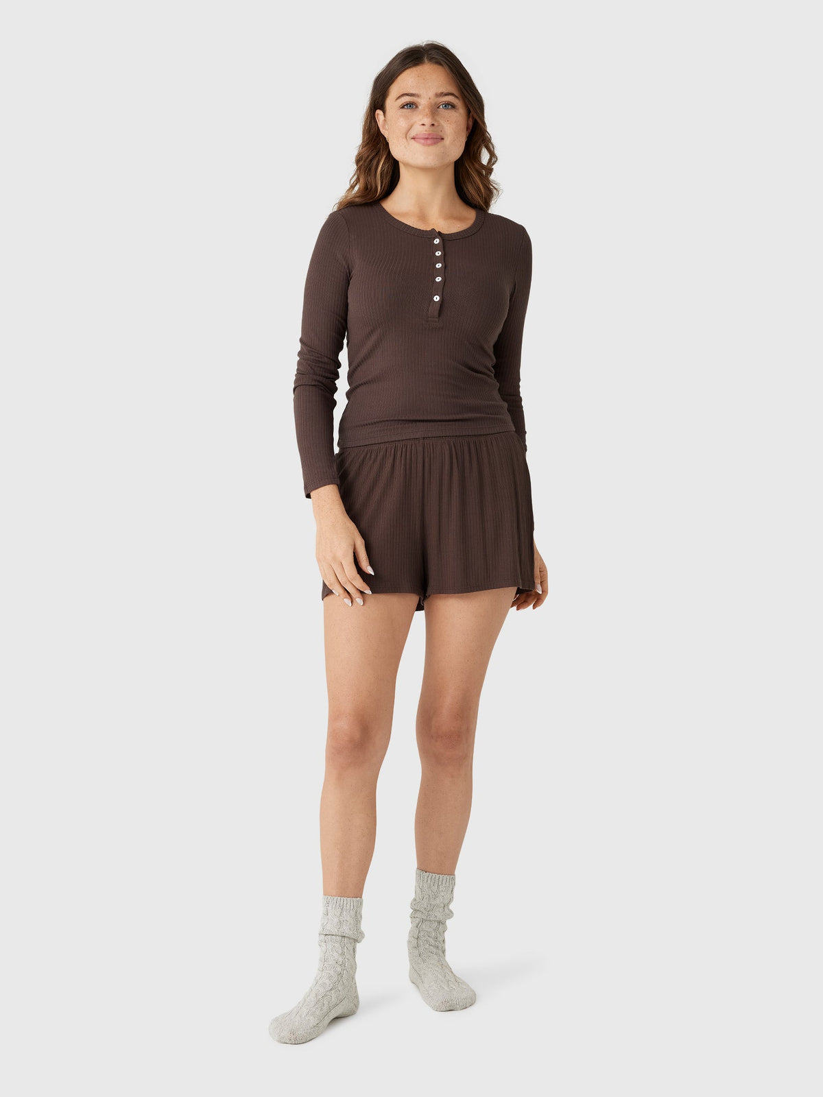 Z Supply Women's Just Right Rib Henley Top