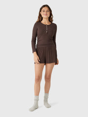 Z Supply Women's Just Right Rib Henley Top