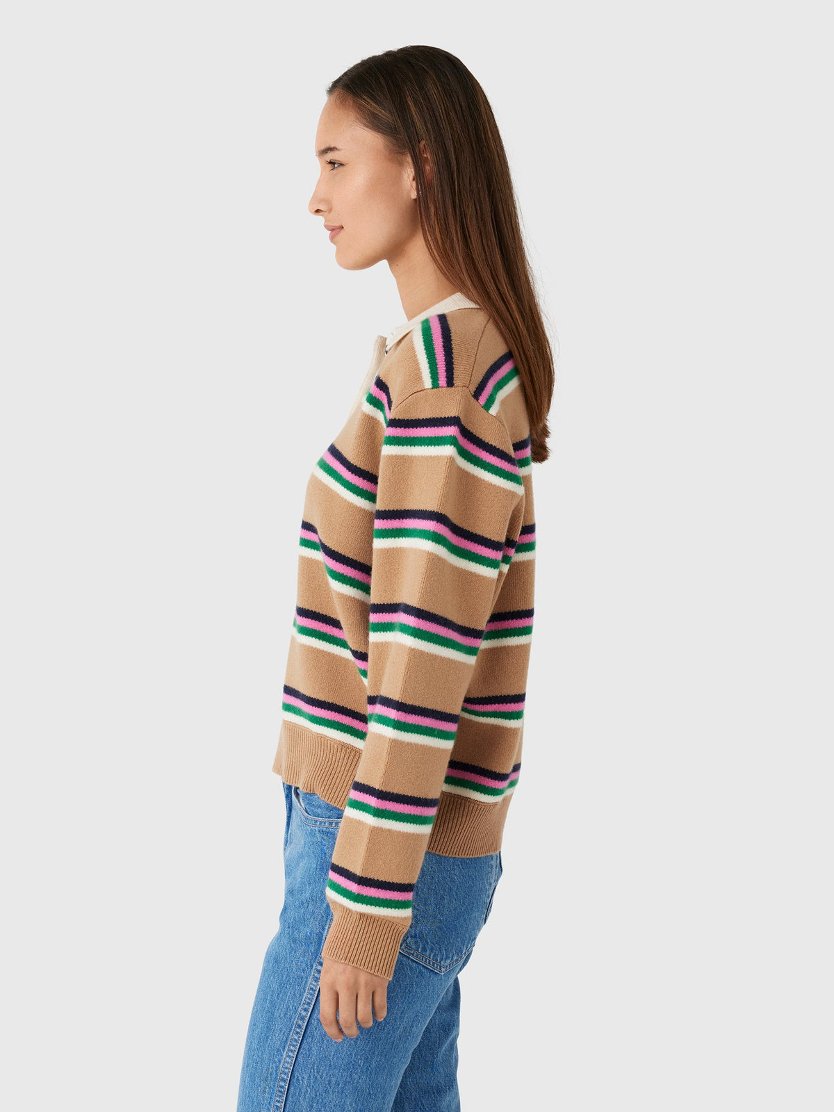 Jumper 1234 Women's Tipping Stripe Rugby Sweater