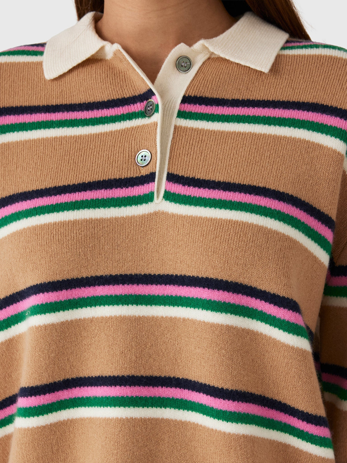 Jumper 1234 Women's Tipping Stripe Rugby Sweater